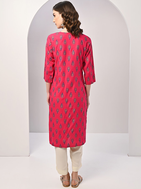 Rangita Ethnic Motifs Printed Straight Kurta - Image 5