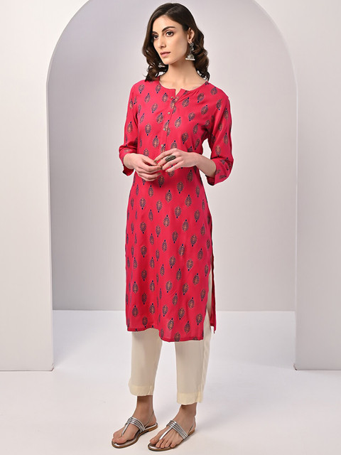Rangita Ethnic Motifs Printed Straight Kurta - Image 4