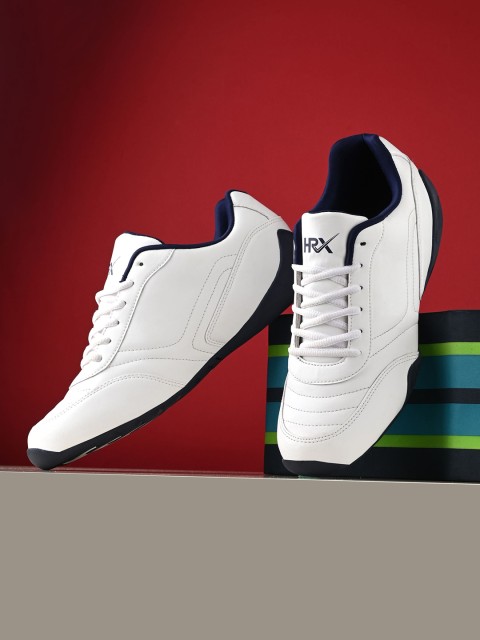 HRX by Hrithik Roshan Men White & Navy Blue Basics Sneakers