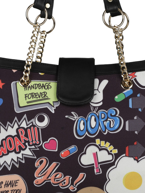 MINI WESST Typography Printed Structured Canvas Tote Bag - Image 7