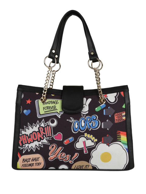 MINI WESST Typography Printed Structured Canvas Tote Bag - Image 4