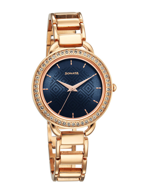 Sonata Wedding Quartz Analog With Blue Dial Watch For Women - Nt87052wm02