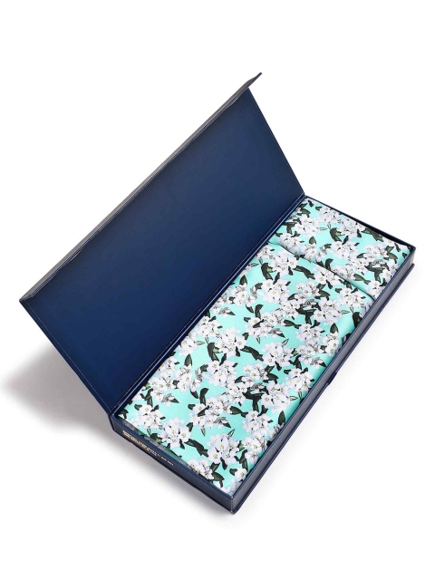Tossido Men Floral Printed Satin Stole & Pocket Square Set - Image 6
