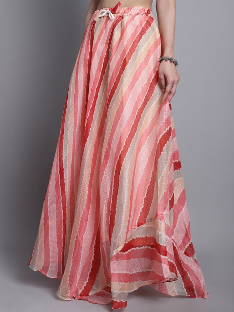 SOUNDARYA Striped Cotton Flared Maxi Skirt - Image 3
