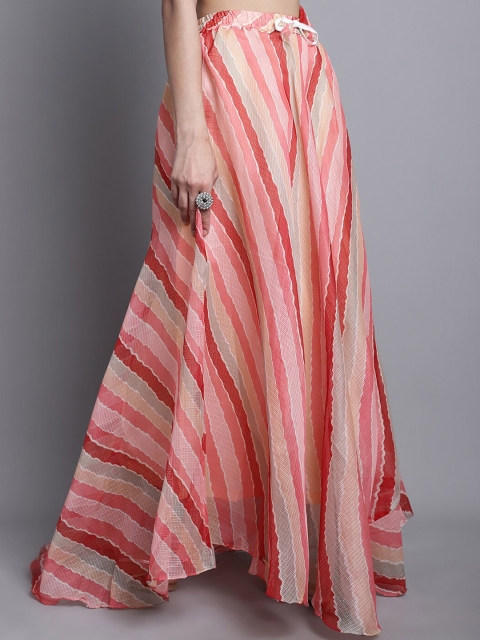 SOUNDARYA Striped Cotton Flared Maxi Skirt - Image 2