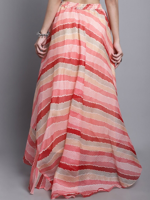 SOUNDARYA Striped Cotton Flared Maxi Skirt - Image 4