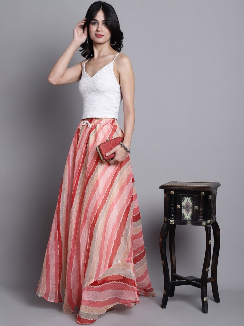 SOUNDARYA Striped Cotton Flared Maxi Skirt - Image 5