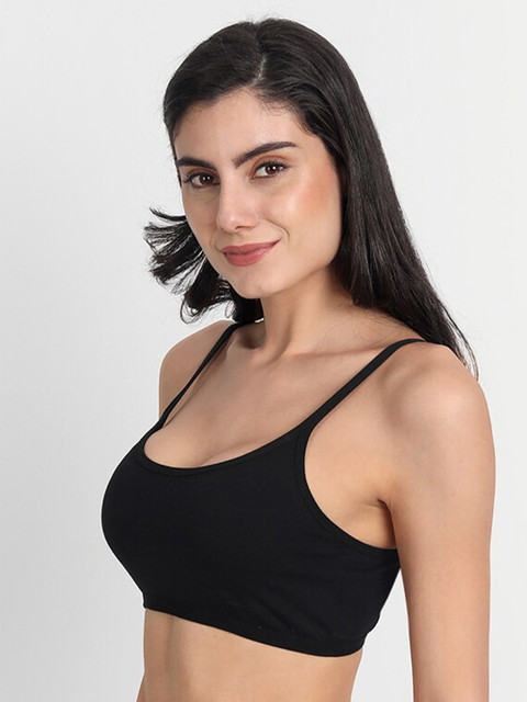 Aimly Pack Of 2 Non-Padded Seamless Medium Coverage Cotton Sports Bra With All Day Comfort - Image 2