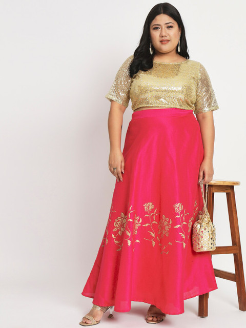studio rasa Plus Size Sequinned Crop Top - Image 7
