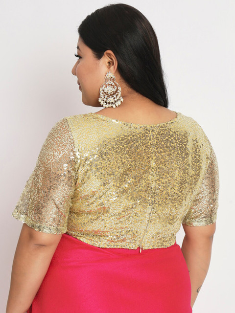 studio rasa Plus Size Sequinned Crop Top - Image 5