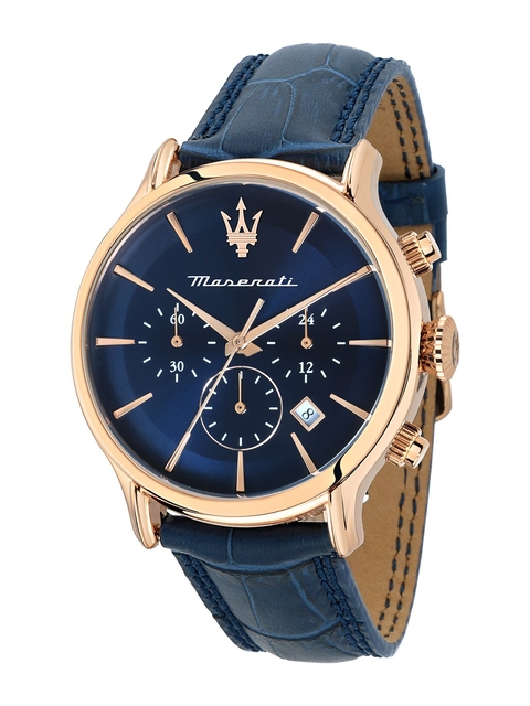 Maserati Men Embellished Dial Leather Bracelet Style Straps Analogue Watch R8871618013