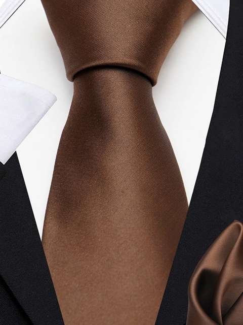 AXLON Men Micofiber Formal Tie With Pocket Square Accessory Gift Set - Image 5