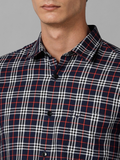 Allen Solly Spread Collar Tartan Checks Slim Fit Cotton Casual Shirt - Image 2