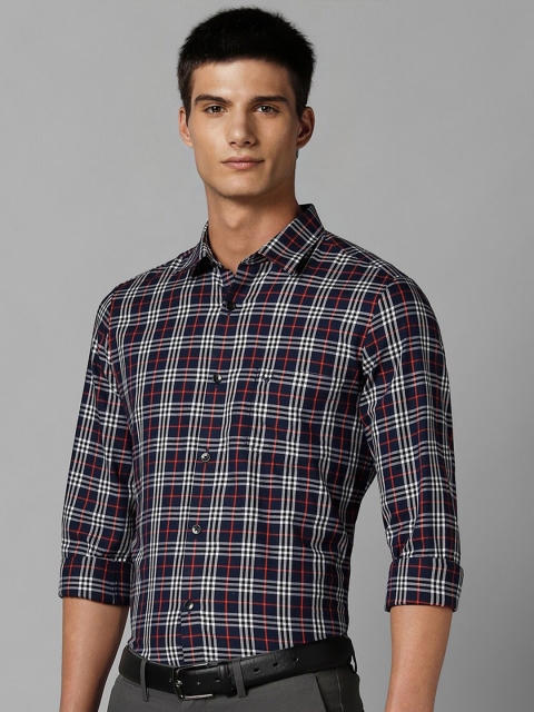 Allen Solly Spread Collar Tartan Checks Slim Fit Cotton Casual Shirt - Image 3