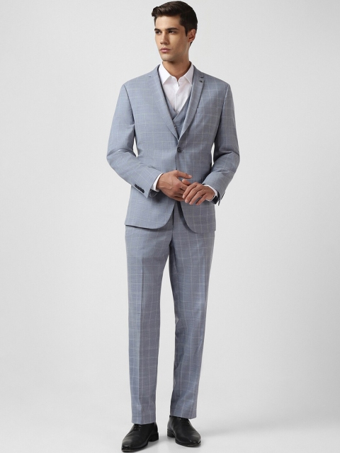 Van Heusen Checked Slim Fit Single Breasted Formal Suits - Image 5