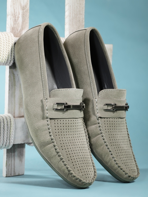 Mast & Harbour Men Grey Perforations Loafers