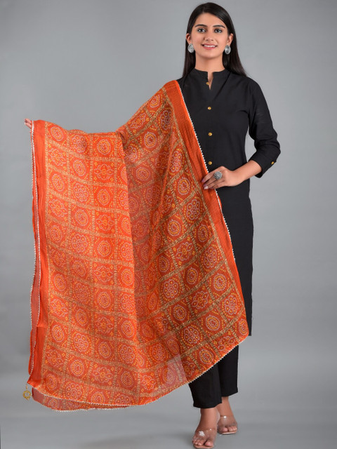 Apratim Printed Bandhani Dupatta With Zari