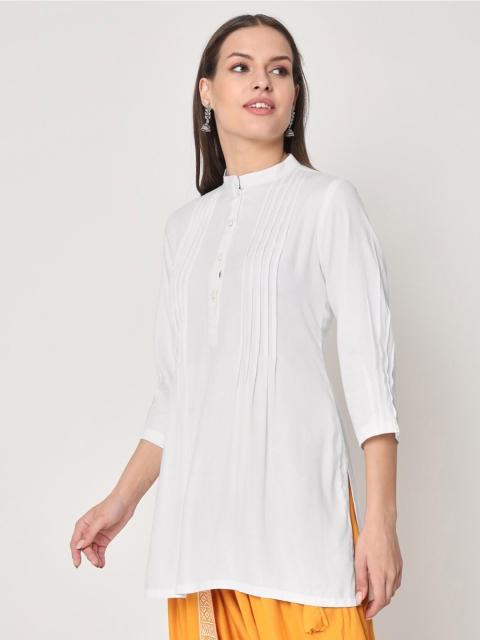 9rasa Mandarin Collar Pintuck Kurti - Image 4
