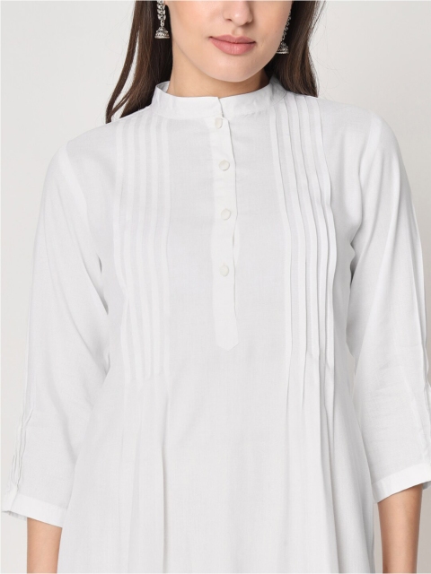 9rasa Mandarin Collar Pintuck Kurti - Image 2