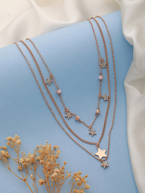 Jazz and Sizzle Rose Gold-Plated Layered Necklace