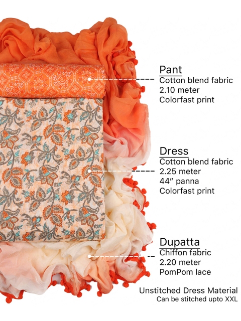 Sun Fashion And Lifestyle Floral Printed Unstitched Dress Material - Image 6