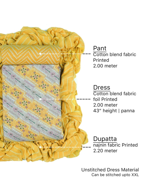 Sun Fashion And Lifestyle Bandhani Ethnic Motifs Printed Unstitched Dress Material - Image 6