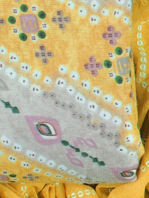 Sun Fashion And Lifestyle Bandhani Ethnic Motifs Printed Unstitched Dress Material - Image 3