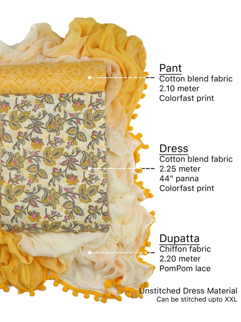 Sun Fashion And Lifestyle Floral Printed Unstitched Dress Material - Image 6