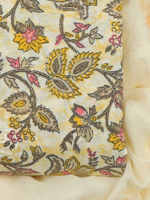 Sun Fashion And Lifestyle Floral Printed Unstitched Dress Material - Image 3