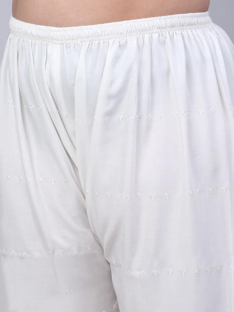 Trend Level Women Wide-Leg Geometric Hem Design Ethnic Palazzos - Image 5