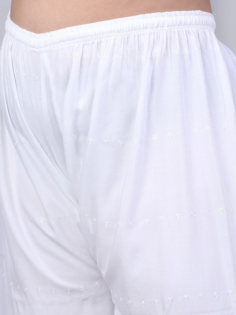 Trend Level Women Wide-Leg Geometric Hem Design Ethnic Palazzos - Image 5