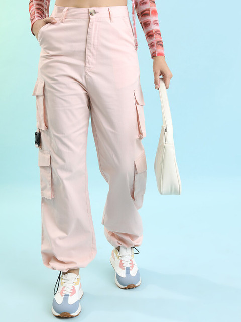 Tokyo Talkies Women Mid-Rise Cargos Trousers