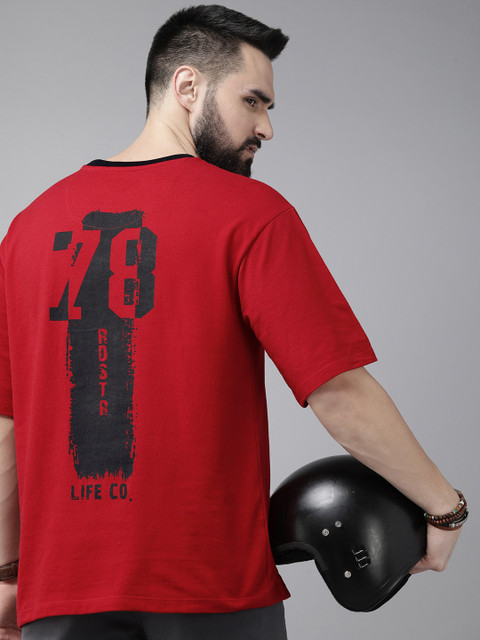 Roadster Men Graphic Printed Oversized T-shirt