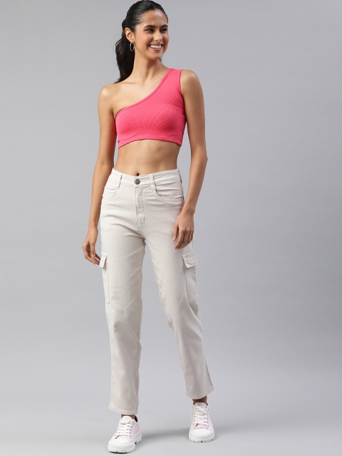 ADBUCKS Straight Fit High-Rise Stretchable Cargo Jeans - Image 4