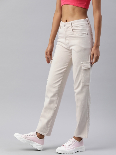 ADBUCKS Straight Fit High-Rise Stretchable Cargo Jeans - Image 2