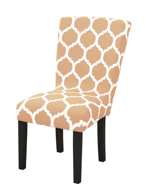 Story@home Beige Motif Printed Chair Cover - Image 3