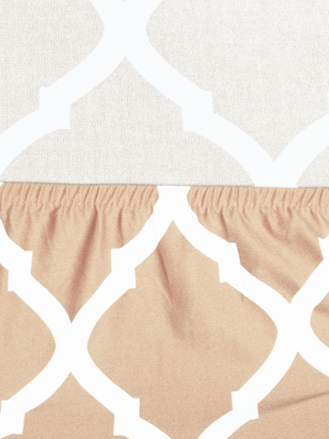 Story@home Beige Motif Printed Chair Cover - Image 5