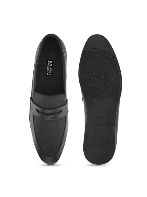 HERE&NOW Men Black Formal Penny Loafers - Image 5