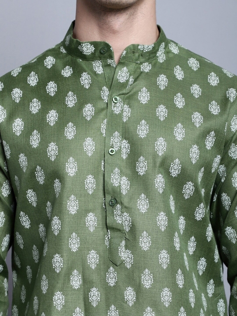 Jompers Ethnic Motifs Printed Mandarin Collar Straight Kurta - Image 2