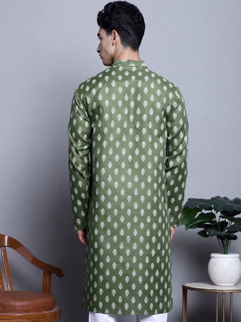 Jompers Ethnic Motifs Printed Mandarin Collar Straight Kurta - Image 4