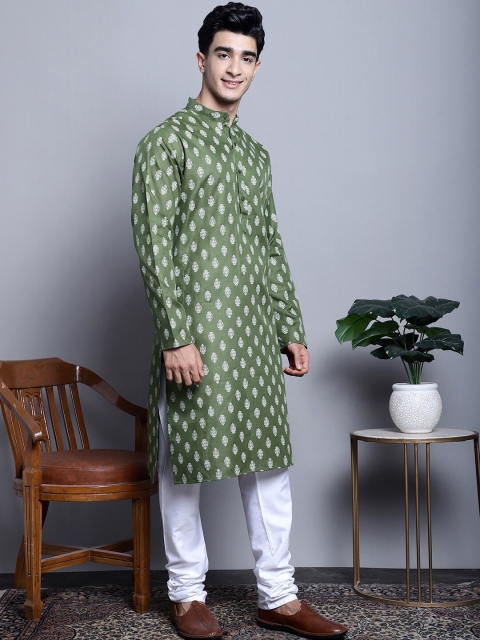 Jompers Ethnic Motifs Printed Mandarin Collar Straight Kurta - Image 6