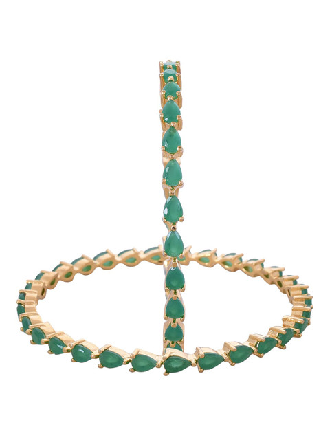 RATNAVALI JEWELS Set Of 2 Gold-Plated AD Studded Bangles