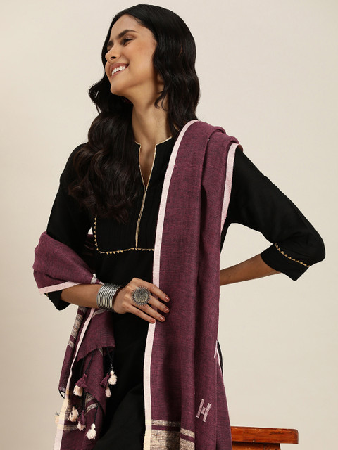 Taavi Woven Linen Blend Sustainable Design Dupatta