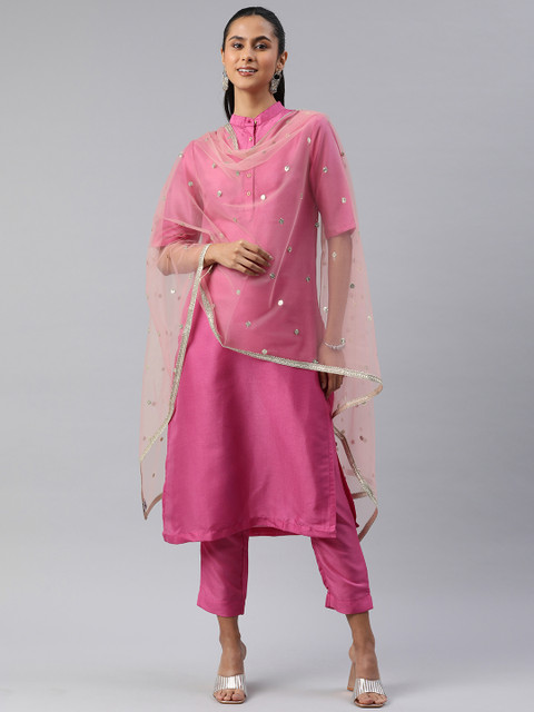 flaher Ethnic Motifs Embroidered Dupatta with Sequinned Details