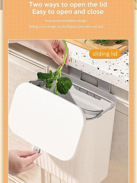 HOUSE OF QUIRK White Double-Sided Open Lid Design Dustbin - Image 4
