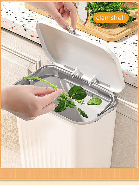 HOUSE OF QUIRK White Double-Sided Open Lid Design Dustbin - Image 2