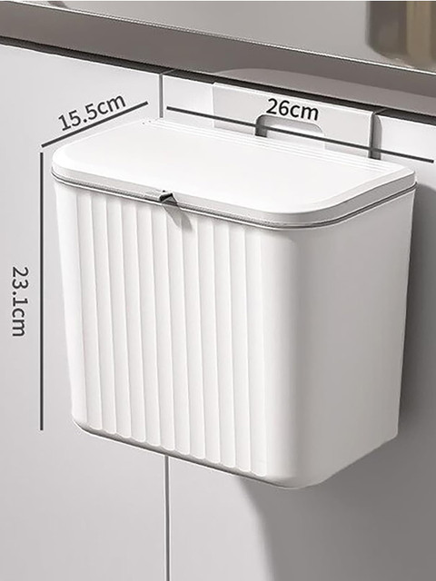 HOUSE OF QUIRK White Double-Sided Open Lid Design Dustbin - Image 5