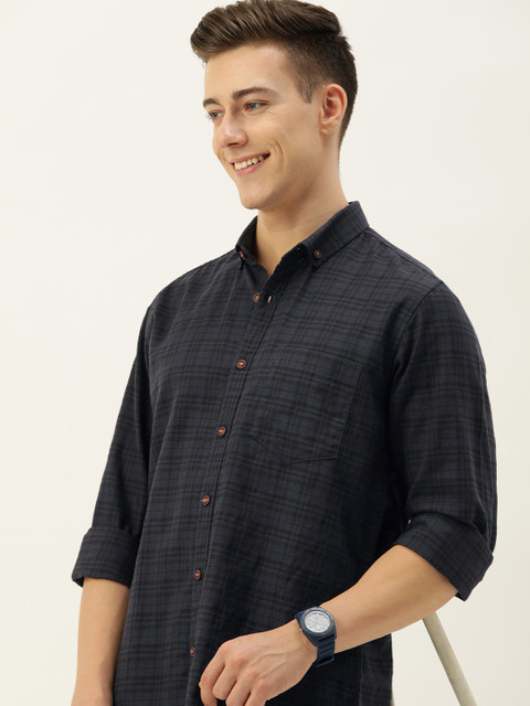 Mast & Harbour Men Standard Tartan Checked Cotton Casual Shirt