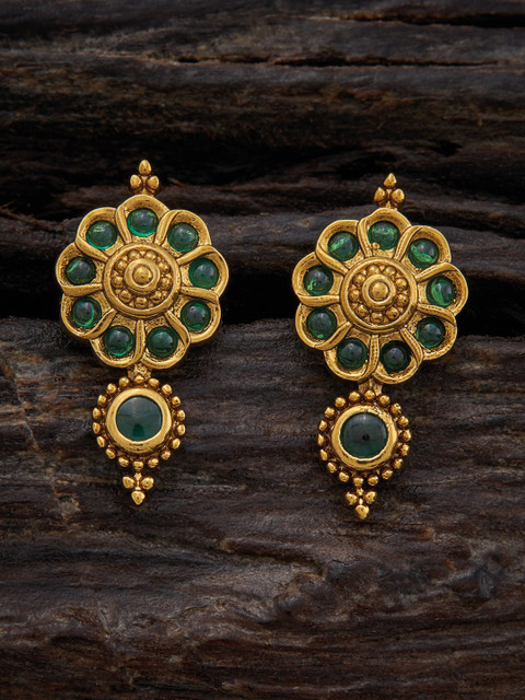 Kushal's Fashion Jewellery Gold-Plated Floral Drop Earrings