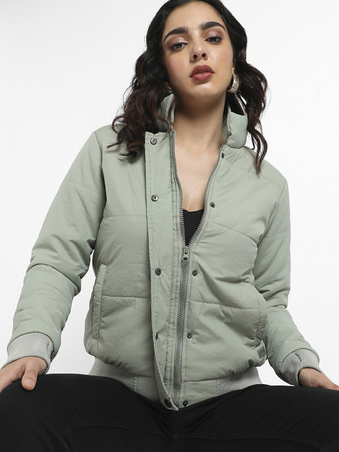 Campus Sutra Windcheater Quilted Bomber Jacket